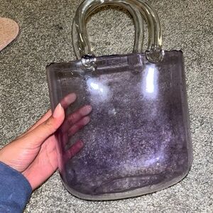 Transparent Purple Tote Bag with Clear Handles